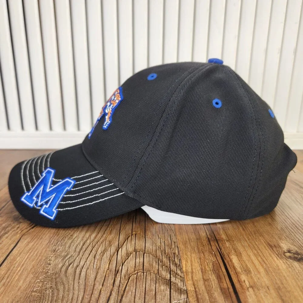 47 Memphis Tigers Strapback Baseball Cap Black Blue College Team Embroidered Hat